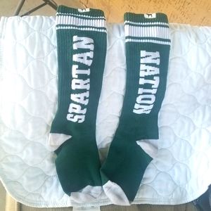 Victoria Secret PINK brand Michigan State University Spartan knee socks